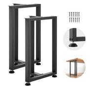 VEVOR Patas de Mesa en Forma de T de Acero al Carbono, Capacidad Máxima 1000 kg, 740 x 450 mm, Juego de 2 Patas Cuadradas con Kit de Herrajes para Muebles, Escritorio, Mesa de Bar y Banco de Trabajo