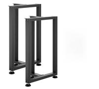 VEVOR Patas de Mesa en Forma de T de Acero al Carbono, Capacidad Máxima 1000 kg, 740 x 450 mm, Juego de 2 Patas Cuadradas con Kit de Herrajes para Muebles, Escritorio, Mesa de Bar y Banco de Trabajo