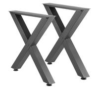 VEVOR Patas de Mesa en Forma de X de Acero al Carbono, 750 x 790 mm, Capacidad Máxima 1000 kg, Juego de 2 Patas con Kit de Herrajes para Escritorio, Muebles, Mesa de Bar, Banco de Trabajo y Oficina