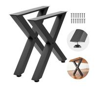 VEVOR Patas de Mesa en Forma de X de Acero al Carbono, 750 x 790 mm, Capacidad Máxima 1000 kg, Juego de 2 Patas con Kit de Herrajes para Escritorio, Muebles, Mesa de Bar, Banco de Trabajo y Oficina