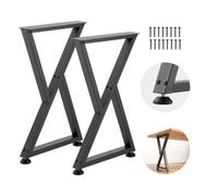 VEVOR Patas de Mesa en Forma de Z de Acero al Carbono, 740 x 472 mm, Capacidad Máxima 1000 kg, Juego de 2 Patas con Kit de Herrajes para Muebles, Escritorio, Banco de Trabajo, Mesa de Bar y Oficina