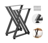 VEVOR Patas de Mesa en Forma de Z de Acero al Carbono, 740 x 610 mm, Capacidad Máxima 1000 kg, Juego de 2 Patas con Kit de Herrajes para Muebles, Oficina, Banco de Trabajo, Mesa de Bar y Escritorio