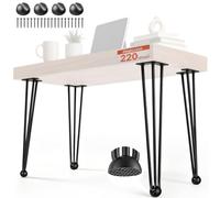 VEVOR Patas para Mesas de Acero al Carbono, Altura de 71,1 cm, 4 Piezas | Para Mesas Auxiliares, Capacidad de Carga 100 kg, 4 Pies de Goma, Soporte Resistente, Proyecto de Muebles de Bricolaje, Negro