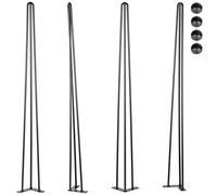 VEVOR Patas para Mesas de Acero al Carbono, Conjunto de Patas de Mesa Altura de Pata 41-102 cm, Patas para Muebles con 4 Pies de Goma, Patas de Mesa con Capacidad de Carga 100 kg (86,3)