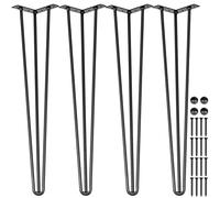 VEVOR Patas para Mesas de Acero al Carbono, Conjunto de Patas de Mesa Altura de Pata 45,7 cm, Patas para Muebles con 4 Pies de Goma, Patas de Mesa con Capacidad de Carga 100 kg para Mesas Auxiliares