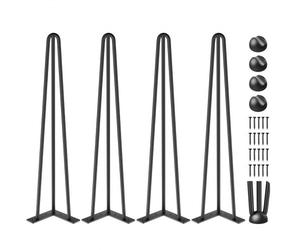 VEVOR Patas para Mesas de Acero al Carbono, Conjunto de Patas de Mesa de Altura de Pata 50,8 cm, Patas para Muebles con 4 Pies de Goma, Patas Mesa con Capacidad de Carga 100 kg para Mesas Auxiliares