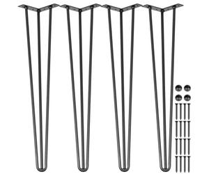 VEVOR Patas para Mesas de Acero al Carbono, Conjunto de Patas de Mesa de Altura de Pata 61 cm, Patas para Muebles con 4 Pies de Goma, Patas de Mesa con Capacidad de Carga 100 kg para Mesas Auxiliares