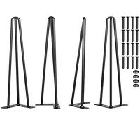 VEVOR Patas para Mesas de Acero al Carbono, Conjunto de Patas de Mesa de Altura de Pata 91,5cm, Patas para Muebles con 4 Pies de Goma, Patas de Mesa con Capacidad de Carga 100 kg para Mesas Auxiliares