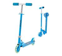 VEVOR Patinete 2 Ruedas, Niños a Partir de 3 Años, con Ruedas Iluminadas, Manillar Regulable, Base Antideslizante y Chasis Plegable, Marco Aleación Aluminio, hasta 50 kg, Azul, 700 x 325 x 830 mm
