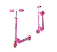 VEVOR Patinete 2 Ruedas, para Niños a Partir de 3 Años, Patinete Urbano Infantil con Ruedas Iluminadas, Manillar Regulable en Altura, Base Antideslizante y Chasis Plegable, hasta 50 kg, Rosa