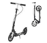 VEVOR Patinete a Niños a Partir de 8 Años, 2 Ruedas, con Manillar Regulable en Altura y Base Antideslizante, Freno Mano, Marco de Aleación Aluminio, hasta 100 kg, Negro Plata, 900 x 380 x 1000 mm