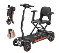 VEVOR Patinete Eléctrico de Movilidad de 4 Ruedas para Adultos y Personas Mayores, Plegable Automáticamente con Control Remoto, Teclas NFC y Gran Alcance, Carga de 120 kg, Ruedas Todoterreno