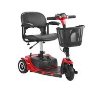 VEVOR Patinete Eléctrico, Plegable, para Personas Mayores, con Autonomía 20 km, Silla de Ruedas Todoterreno con 3 Ruedas Antideslizantes, Capacidad de Carga de 120 kg, 940 x 500 x 840 mm, Rojo