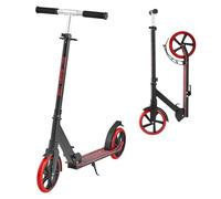 VEVOR Patinete para Niños a Partir de 8 Años, 2 Ruedas, con Manillar Regulable en Altura y Base Antideslizante, Marco de Aleación de Aluminio, hasta 100 kg, Negro y Rojo, 900 x 380 x 1000 mm