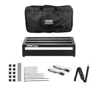 VEVOR Pedal de efectos de guitarra 508 x 280 mm 1,0 kg Pedal de efectos de guitarra de aleación de aluminio con bolsa, correa fija de calidad, puede acomodar 10-12 pedales de guitarra, grande
