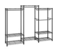 VEVOR Perchero Burro para Ropa de 8 Estantes y 4 Barras Perchero de Pie 174 x 45 x 180 cm Carga de 360 kg Perchero de Acero Ajustable y Desmontable para Almacenaje de Ropas Zapatos Cajas en Dormitorio