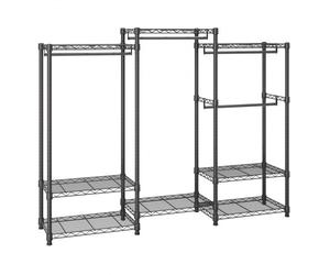 VEVOR Perchero Burro para Ropa de 8 Estantes y 4 Barras Perchero de Pie 174 x 45 x 180 cm Carga de 360 kg Perchero de Acero Ajustable y Desmontable para Almacenaje de Ropas Zapatos Cajas en Dormitorio