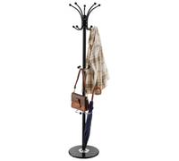 VEVOR Perchero de Pie de Metal, con Soporte para Paraguas, Base de Mármol Estable y 14 Ganchos, Ideal para Entrada, Dormitorio y Sala de Estar, Elegante Perchero para Sombreros, Bufandas y Bolsos