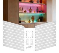 VEVOR Perfil de Aluminio para Tira LED 1 m, Paquete de 20 Piezas, Instalación en Esquinas, Perfil Angular, con Difusor Opal Tapones de Extremos y Clips de Montaje, para Dormitorio Cocina Sala de Estar