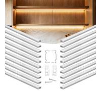 VEVOR Perfil de Aluminio para Tira LED 1 Metro, Paquete de 20 Piezas, Canaleta de Luz LED, con Difusor Opal Tapones de Extremos y Soportes de Montaje, Instalación para Dormitorio Cocina Sala de Estar