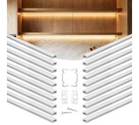 VEVOR Perfil de Aluminio para Tira LED 1 Metro, Paquete de 20 Piezas, Canaleta de Luz LED, con Difusor Opal Tapones de Extremos y Soportes de Montaje, Instalación para Dormitorio Cocina Sala de Estar