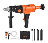 VEVOR Perforadora de Diamante, Equipo de Perforación Manual 1000/2250 RPM de 2 Velocidades en Seco y Húmedo con 4 Brocas Diámetro de Perforación de 200 mm para Hormigón, Ladrillo, Piedra