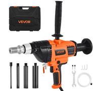 VEVOR Perforadora de Diamante, Perforadora Portátil de Núcleos en Seco y Húmedo de Velocidad Variable de 0 a 1800 RPM con 4 Brocas, Diámetro de Perforación de 20-160 mm para Hormigón, Ladrillo, Piedra