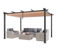 VEVOR Pérgola Retráctil de Aluminio de 2,96 x 3,95 x 2,3 m con Dosel Beige