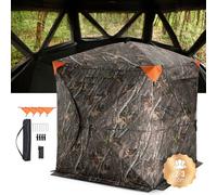 VEVOR Tienda de Caza Portátil Visión de 270° Puesto de Caza Plegable para 2 o 3 Personas con Bolsa de Transporte Tienda de Camuflaje Resistente con 3 Ventanas Horizontales, 1480 x 1480 x 1700 mm