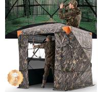 VEVOR Persiana de Caza Transparente a 4 o 5 Personas con Bolsa de Transporte, Carpa Camuflaje Portátil de 270 Grados, con Puerta y Ventana Magnéticas, para Pavos y Ciervos, 1780 x 1780 x 2000 mm