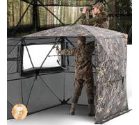 VEVOR Persiana de Caza Transparente para 4 o 5 Personas con Bolsa de Transporte, Camuflaje, 360 Grados, con Puerta y Ventana Silenciosas, Cremallera, para Pavos y Ciervos, 1780 x 1780 x 2050 mm