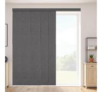 VEVOR Persianas de Panel Extensibles Ancho de 116-218 cm Paneles Recortables Alto de 243 cm Opacas Verticales para Puerta Corredera, Puerta de Patio, Separadores de Ambientes, Ventana, Gris Oscuro