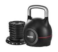 VEVOR Pesa Rusa Ajustable con 7 Niveles de Peso Incluido 2, 5, 8, 11, 14, 17, 20 kg, Pesa Rusa de Aluminio Fundido a Presión y Material ABS para Entrenamiento de Fuerza de Agarre, Color Negra