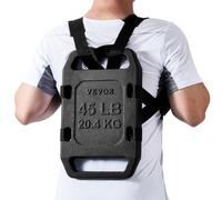 VEVOR Pesas Sólidas de Hierro Fundido, Placa Individual de 20,4 kg, para Rucking, Columpios, Sentadillas, Entrenamiento de Fuerza y Fitness, Levantamiento de Pesas, 380 x 240 x 44 ± 10 mm, Negro