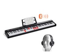 VEVOR 88 Teclas Piano de Teclado Digital Portátil, Teclas Semipesadas, 1000 Tonos, 1000 Ritmos con Altavoces Incorporados, Pedal de Sustain, Auriculares, Bluetooth, MIDI, USB para Principiantes