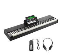 VEVOR Piano Digital Ponderado 88 Teclas Totalmente Ponderadas, Piano Eléctrico con Teclado Dual y Parlantes, Pedal de Sustain, Auriculares, 200 Tonos y Ritmos, Compatible con Bluetooth/USB/MIDI