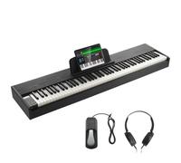 VEVOR Piano Digital Ponderado 88 Teclas Totalmente Ponderadas, Piano Eléctrico con Teclado Dual y Parlantes, Pedal de Sustain, Auriculares, 200 Tonos y Ritmos, Compatible con Bluetooth/USB/MIDI