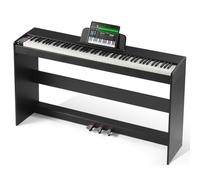 Piano digital ponderado VEVOR, 88 teclas totalmente ponderadas, piano eléctrico con teclado dual y altavoces, soporte de gabinete simple con auriculares, 200 tonos y ritmos, compatible con Bluetooth/U