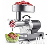 VEVOR Picadora de Carne 1100W 1,5 HP, Picadora de Carne Eléctrica 9,5 kg/min, de Acero Inoxidable, con 3 Placas, 3 Tubos de Embutir Salchichas, para Cocinas Domésticas, Restaurantes, Carnicerías