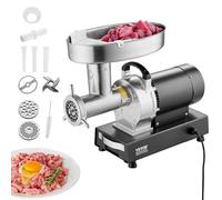 VEVOR Picadora de Carne Eléctrica Industrial de Encimera, Capacidad de 6,36 kg/Min, con Cuchilla, Placa Molienda, para Hacer Salchichas, Acero Inoxidable, para Cocina y Restaurante, 570 x 270 x 470 mm
