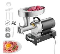 VEVOR Picadora de Carne Eléctrica Industrial de Encimera, Capacidad de 6,36 kg/Min, con Cuchilla, Placa Molienda, para Hacer Salchichas, Acero Inoxidable, para Cocina y Restaurante, 570 x 270 x 470 mm