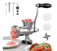 VEVOR Picadora de Carne Manual de Acero Inoxidable 304 con Manivela y Abrazadera de Acero para Mesa Máquina para Moler Carne con Placa de Corte y Tubo Ideal para Carne de Res, Cocina, Restaurante