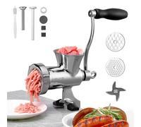VEVOR Picadora de Carne Manual de Acero Inoxidable 304 con Manivela y Abrazadera de Acero para Mesa Máquina para Moler Carne con Placa de Corte y Tubo Ideal para Carne de Res, Cocina, Restaurante