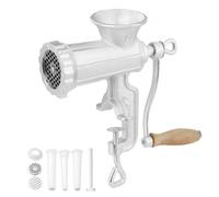 VEVOR Picadora de Carne Manual de Hierro Fundido Picadora Manual de Manivela 2 Placas de Picado de 5 y 8 mm Empujador de Salchichas Fijación Firme Mediante Abrazadera para Carnicería a Domicilio