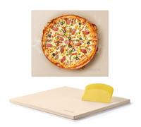 VEVOR Piedra para Hornear Pizza 406 x 355 mm, Rectangular de Cordierita, Placa Grande con Raspador, 1,5 cm de Grosor, Resistente al Calor 787 °C, Apta para Cocina, Horno, Pan, Pizza y Parrilla