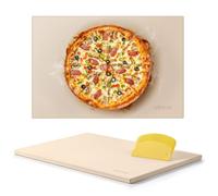 VEVOR Piedra para Hornear Pizza de 508 x 355 mm, Rectangular de Cordierita, Placa Extragrande con Raspador, 17 mm de Grosor, Resistente al Calor, Apta para Cocina, Horno, Pan, Pizza y Parrilla