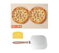 VEVOR Piedra para Hornear Pizza de 508 x 355 mm, Rectangular de Cordierita, Placa Extragrande con Raspador y Pala, 1,5 cm de Grosor, Resistente al Calor hasta 787 °C, para Horno, Pan y Pizza