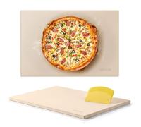 VEVOR Piedra para Hornear Pizza de 508 x 355 mm, Rectangular de Cordierita, Placa Extragrande con Raspador, 17 mm de Grosor, Resistente al Calor, Apta para Cocina, Horno, Pan, Pizza y Parrilla