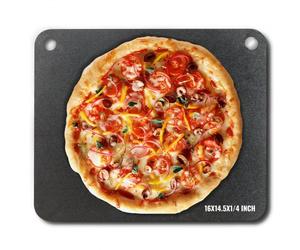 VEVOR Piedra para Pizza 406 x 368 x 6 mm Bandeja de Pizza para Horno Bandeja para Pizza Rectangular de Acero al Carbono Crujiente para Pizza, Pan, Filete, Verduras Frescas o Congeladas, Barbacoa