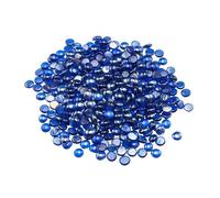 VEVOR Piedras de Vidrio para Chimenea Redondas y Planas, 4,5 kg, Resistente a Altas Temperaturas, Cuentas de Vidrio Reflectantes, sin Humo, 19,05 mm, para Paisajismo de Mesa de Fogón, Azul Cobalto
